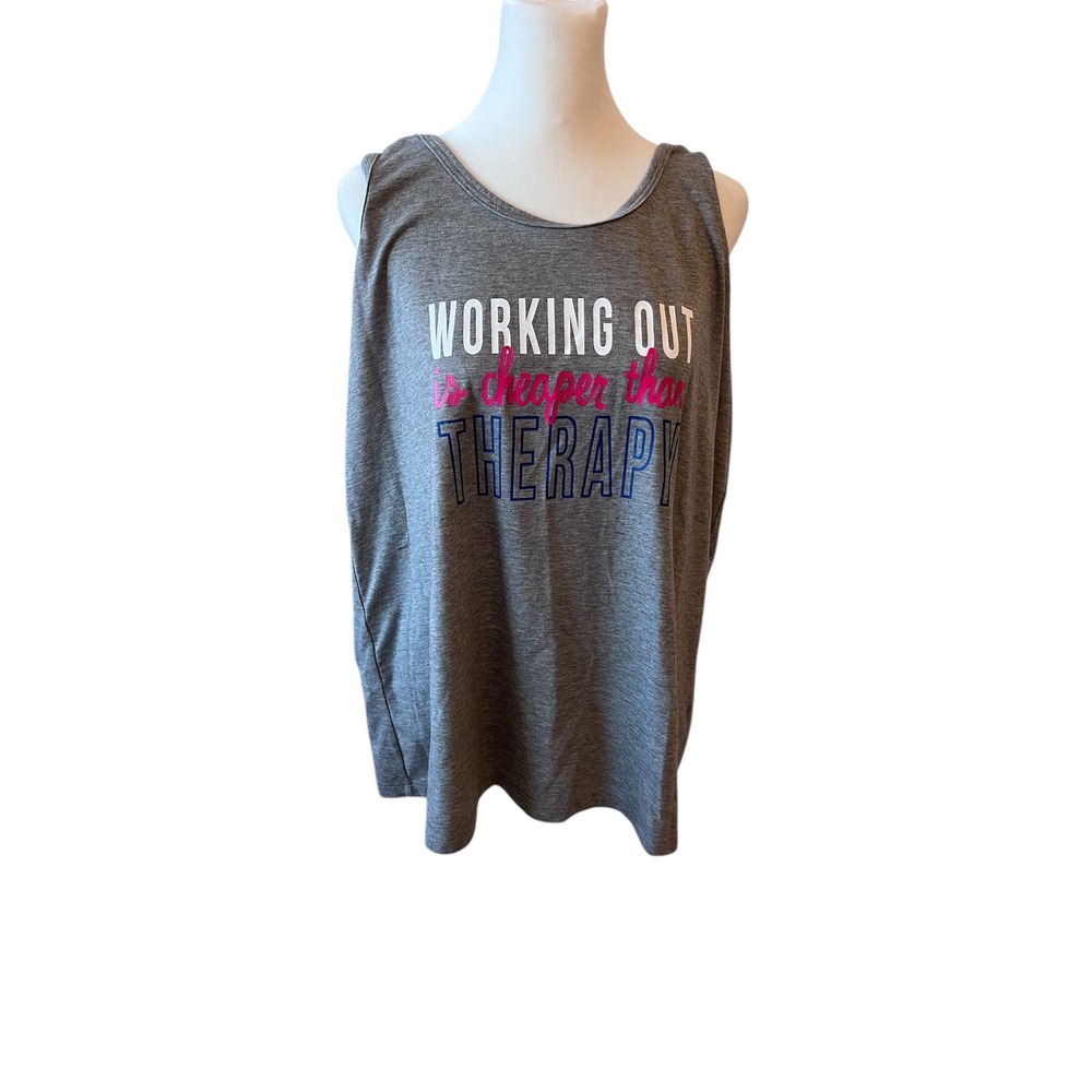 Workout Graphic Tank Top - Gray